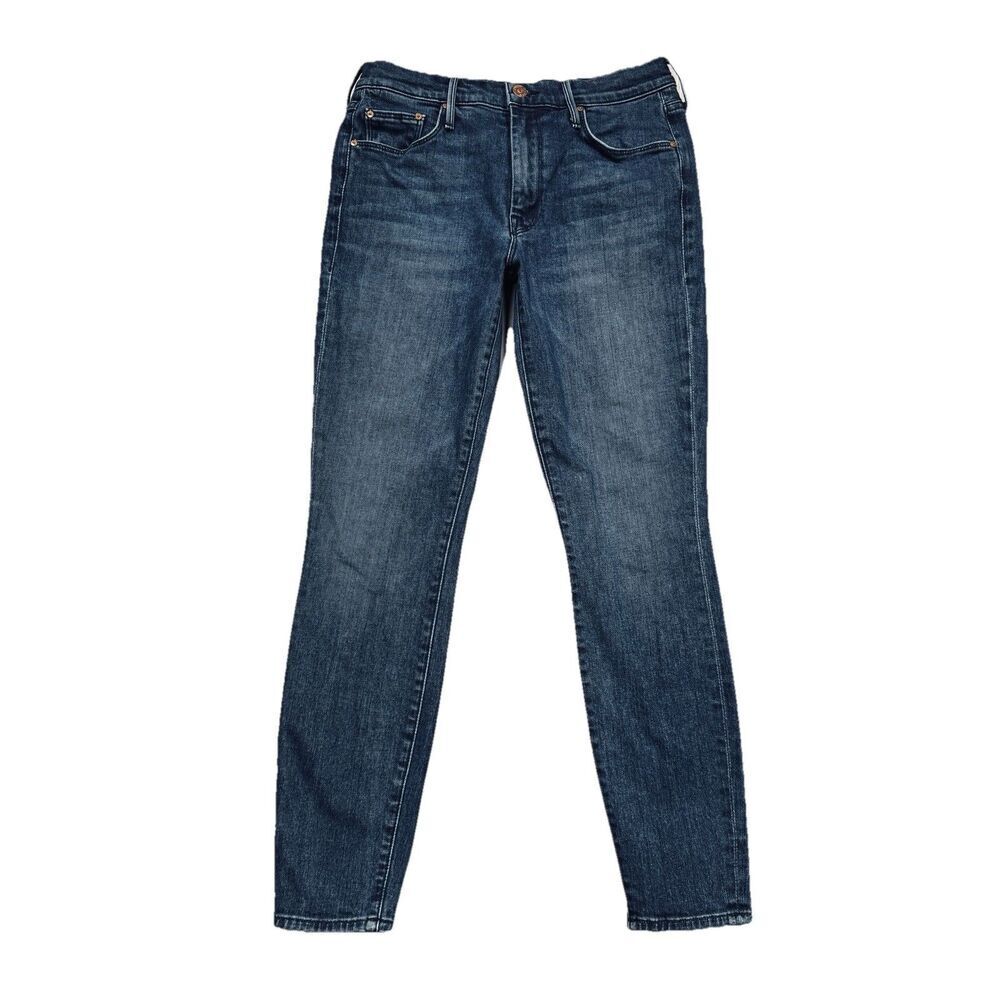 Mother The Looker Ankle Jeans 26 (26x26.5) River Rule Blue Denim Stretch Womens